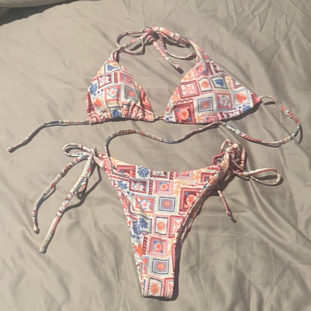 SHEIN Multicolor Geometric Bikini